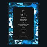 Blue Marble Star von David Custom Bar Bat Mitzvah Menükarte<br><div class="desc">Perfekte Menükarte für eine Fledermausmitzvah, Bar mitzvah oder andere jüdische Feiern! Handgemachte abstrakte Kunst für Sie auf der Vorder- und Rückseite! Vollständig anpassbar! Klicken Sie auf "Personalisieren" oben, um den Text zu bearbeiten. Klicken Sie auf "Bearbeiten mit dem Design-Tool", um die Schriftart, Farben und Platzierungen anzupassen und das Design auf...</div>