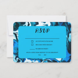 Blue Marble Star von David Custom Bar Bat Mitzvah RSVP Karte