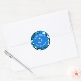 Blue Marble Star von David Custom Bar Bat Mitzvah Runder Aufkleber