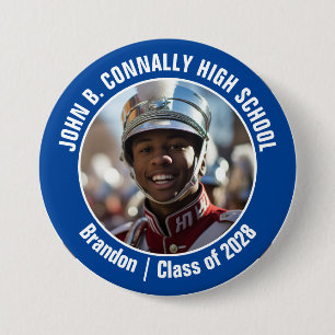 Blue Marching Band Foto High School Spirit Button