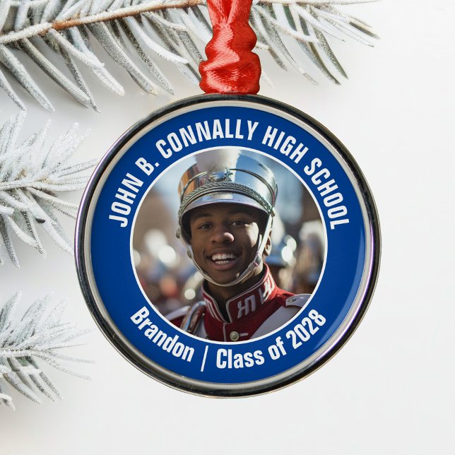 Blue Marching Band Foto Hochschule Weihnachten Ornament Aus Metall (Von Creator hochgeladen)