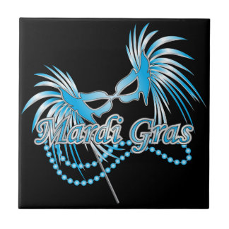 Blue Mardi Gras Mask Fliese