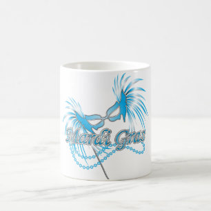 Blue Mardi Gras Maske Kaffeetasse