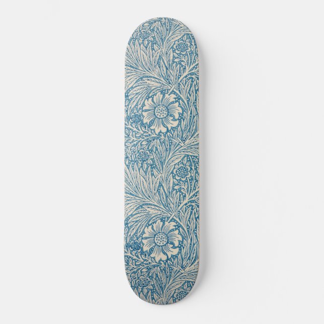 Blue Marigolds (von William Morris) Skateboard (Vorderseite)