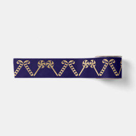 Blue Marine Navy Golden Weihnachtsdekor Satinband