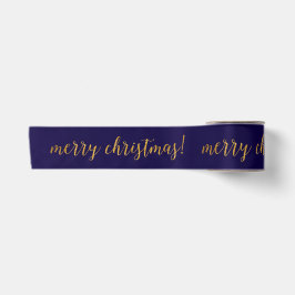 Blue Marine Yacht Golden Frohe Weihnachten Satinband
