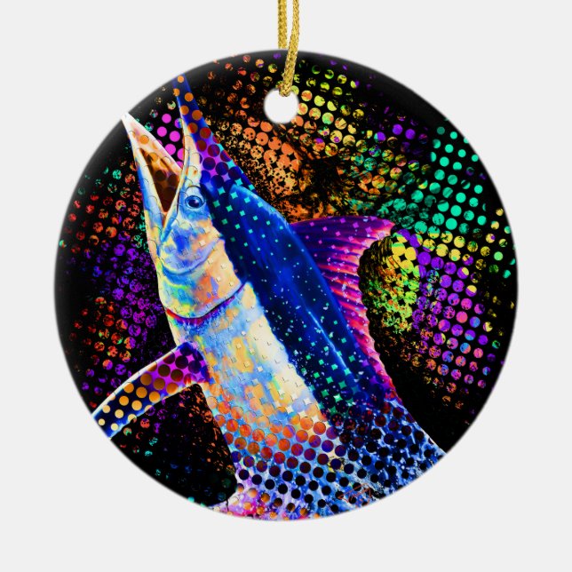 Blue Marlin Christmas Pop Keramik Ornament (Vorne)