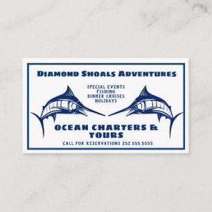 Blue Marlin Design Ocean Charter Business Card Visitenkarte
