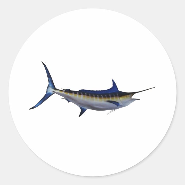 Blue Marlin Fish Runder Aufkleber (Vorderseite)