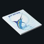 Blue Marlin Jumping out of Ocean Notizblock<br><div class="desc">Realistic illustration of a beautiful Marlin Fish Ocean Animal jumping out of ocean. Vector Art copyright BluedarkArt TheChameleonArt.</div>