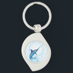 Blue Marlin Jumping out of Ocean Schlüsselanhänger<br><div class="desc">Realistic illustration of a beautiful Marlin Fish Ocean Animal jumping out of ocean. Vector Art copyright BluedarkArt TheChameleonArt.</div>