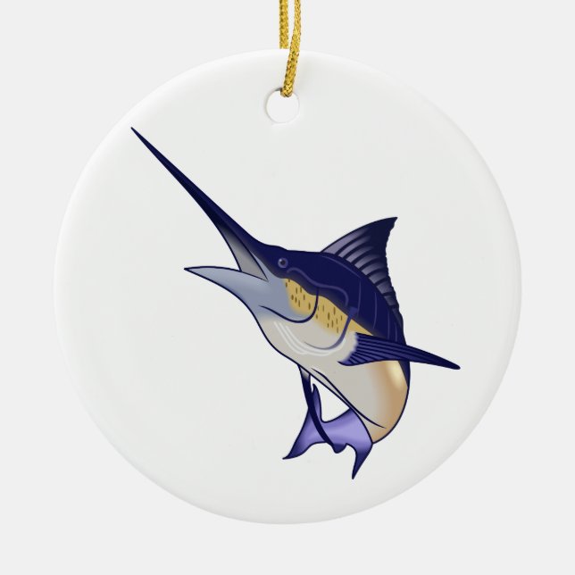 Blue Marlin Keramik Ornament (Vorne)