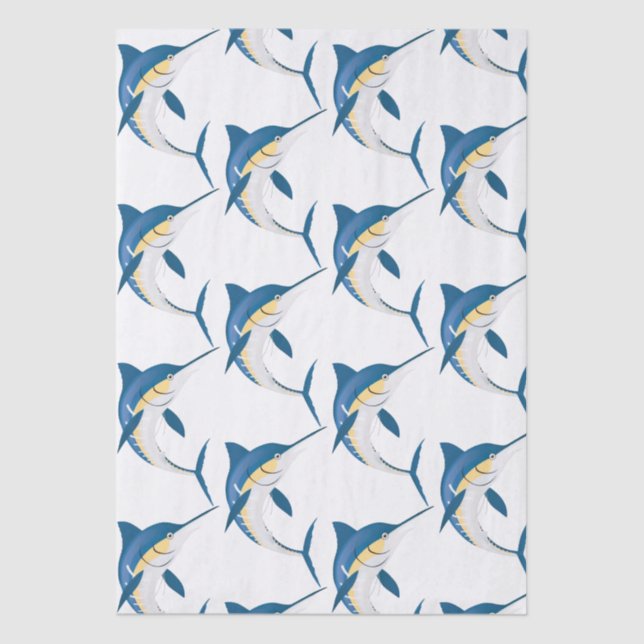 Blue Marlin Pattern Seidenpapier (Vorderseite)