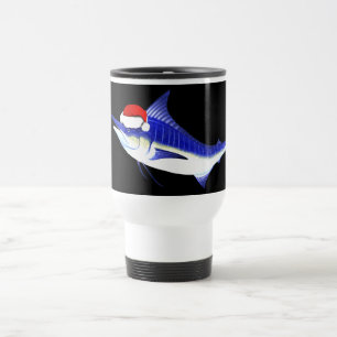 Blue Marlin Santa Claus Reisebecher