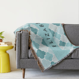 Blue marokkanische Trellis, Quatrefolie, Ihr Name Decke