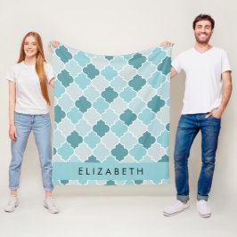 Blue marokkanische Trellis, Quatrefolie, Ihr Name Fleecedecke