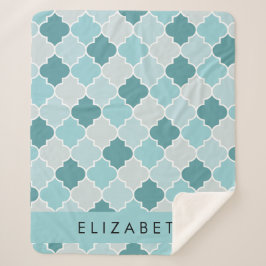 Blue marokkanische Trellis, Quatrefolie, Ihr Name Sherpadecke