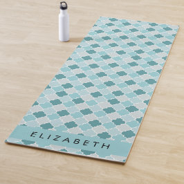 Blue marokkanische Trellis, Quatrefolie, Ihr Name Yogamatte