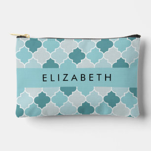 Blue marokkanische Trellis, Quatrefolie, Ihr Name Zubehörtasche