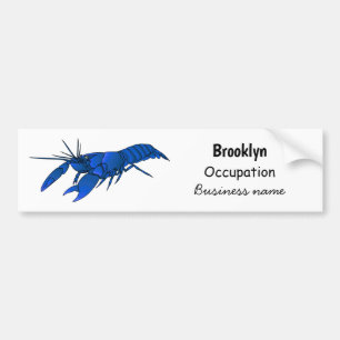 Blue marron crayfish cartoon illustration autoaufkleber