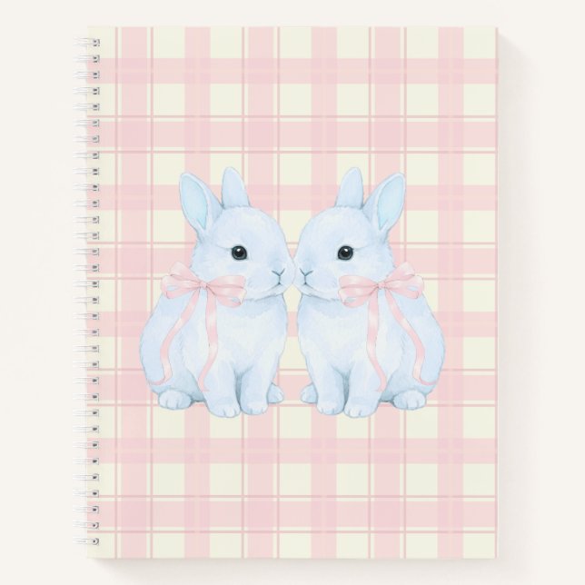 Blue Marshmallow Bunny Rabbits Notizbuch (Vorderseite)
