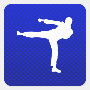 Blue Martial Arts Quadratischer Aufkleber