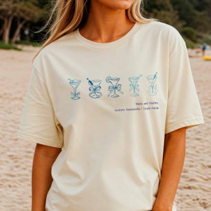 Blue Martini Bachelorette Beach Cover Up oder Slee T-Shirt