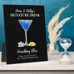 Blue Martini ・ PERSONALISIEREN Sie diesen Signatur Fotoplatte