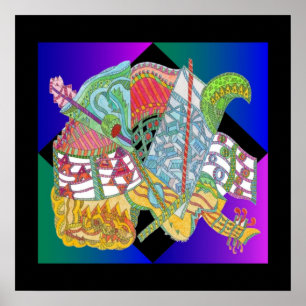 Blue Martini Print Poster