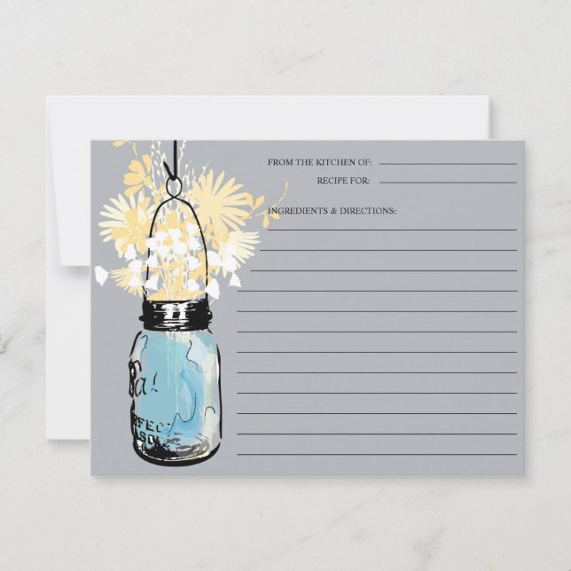 Blue Mason Jar Reecipe Card (Vorderseite)