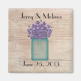 Blue Mason Jar Violets Gastgeschenk Hochzeit Magne Magnet