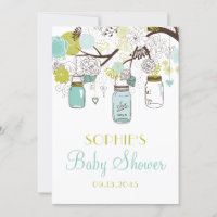 Blue Mason Jars und Spring Blumen Baby Dusche