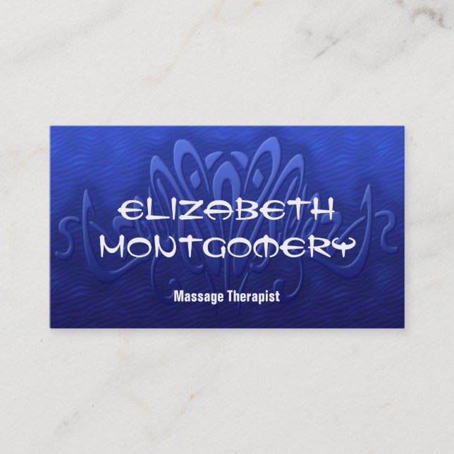 Blue Massage Therapy Wellness-Center Ernennung Vis Terminkarte (Vorderseite)