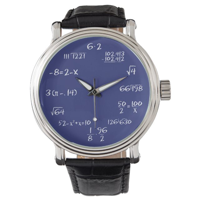 Blue-Math-Gleichungen benutzerdefinierte Überwachu Armbanduhr (Vorderseite)