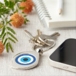 Blue Mati Evil Eye Glück & Schutz Symbol Charme Schlüsselanhänger<br><div class="desc">Blue Mati Evil Eye Glück und Schutz Symbol charm Schlüsselanhänger. Blue Mati antikes griechisch / römisch / türkisch Ikone für Schutz und viel Glück. Individuelles Schlüsselkettengeschenk für ihn oder sie.</div>
