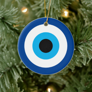 Blue Mati Evil Eye Keramik Ornament