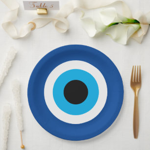 Blue Mati Evil Eye Nazar Hochzeitsfeier Pappteller