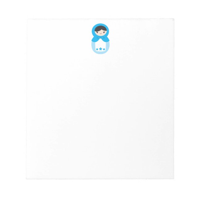 Blue Matryoshka Doll Notizblock (Vorderseite)