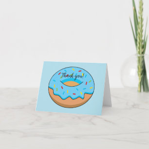 Blue Mattiert Donut Sprinkles Cartoon Text hinzu Dankeskarte