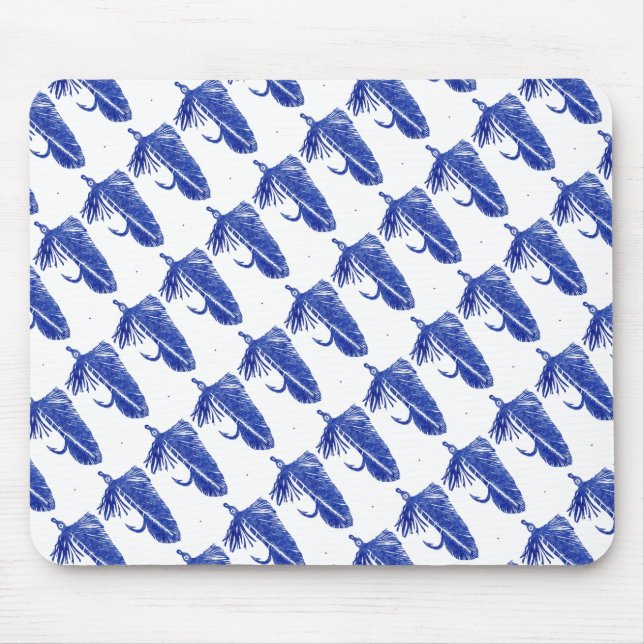 "Blue Matuka - gekocht" Classic Trout Fly Mousepad (Vorne)