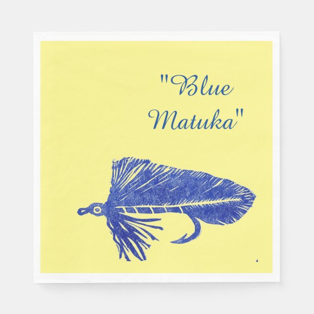 Blue Matuka Streamer, Fliegenfischen, Fliegenbinde Serviette (Vorderseite)