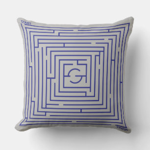 Blue Maze Kissen