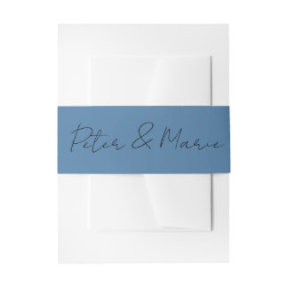 Blue Meadow Personalized Wedding Invitation Ribbon Einladungsbanderole