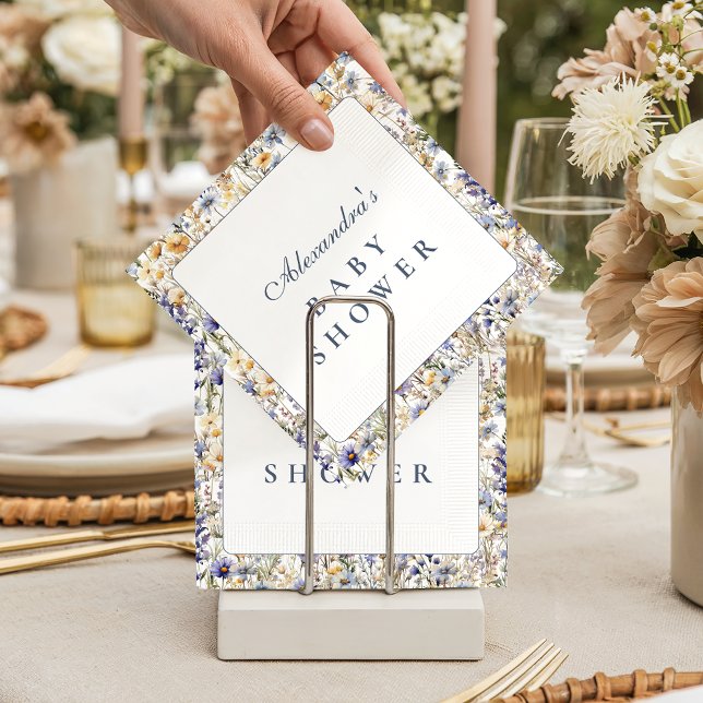 Blue Meadow Wildflower Baby Shower Serviette (Von Creator hochgeladen)