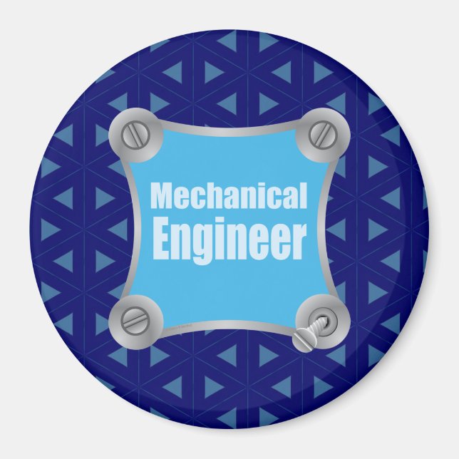Blue Mechanical Engineer Magnet (Vorne)