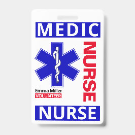 Blue Medical Doctor Individuelle Name ID Mitarbeit Ausweis