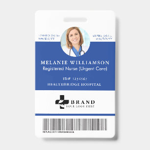 Blue Medical Mitarbeiter Kreis Foto ID & Logo Ausweis