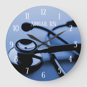 Blue Medical Office Doctor Nurse Large Clock Große Wanduhr