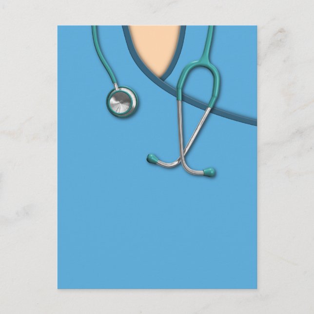Blue Medical Scrubs Postkarte (Vorderseite)