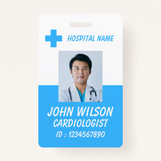 Blue Medical Staff Photo Badge Template